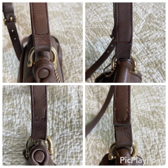 VINTAGE 90’s COACH MURPHY BAG #9930 in brown full-grain leather. Fully Restored - Picture 6 of 12